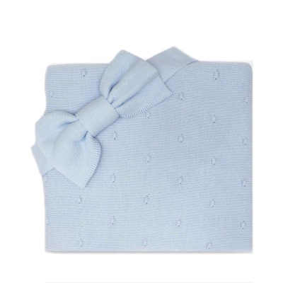 Вязаный комплект с подкладом Плед и бант Luxury Baby РП-0099